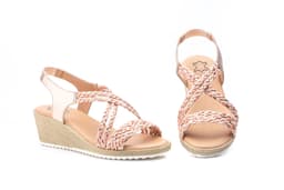 Sandalias Mujer Trenzado Rosa Cuña JAM ref. 3326