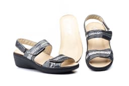 Sandalias Mujer Piel Plomo Planta Extraible Antideslizante CHIKA ref. 15050 Relax