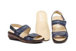 Sandalias Mujer Piel Marino Plata Extraible Antideslizante CHIKA ref. 5050 Relax