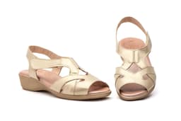 Sandalias Mujer Piel Platino Gel Duendy ref. DU-421