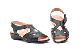 Sandalias Mujer Piel Negro Gel Duendy ref. DU-421