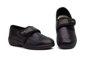 Zapatos Mujer Licra Negra Velcro  -  Ref. TS-P30 Negro