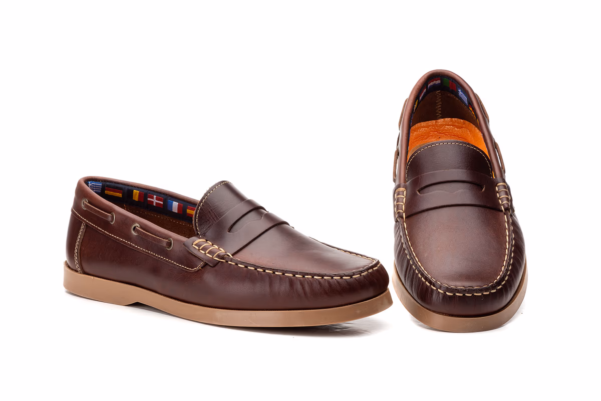 Náuticos Hombre Piel Pull Cuero Antifaz SACHINI ref. 01-N3