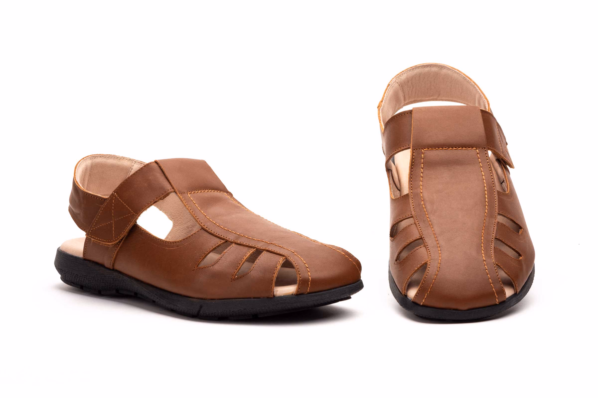 Sandalias Hombre Piel Cuero Cierre Autoadhesivo JAM ref. 1409