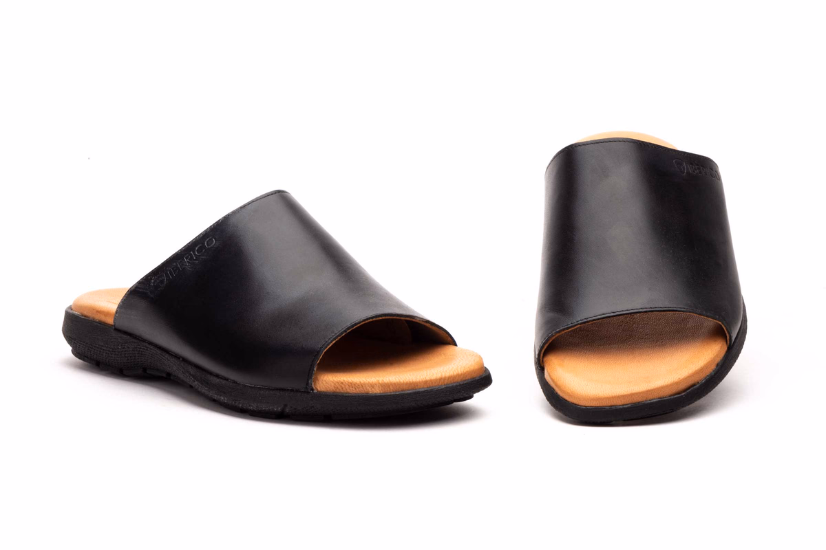 Sandalias Hombre Piel Negro Pala Ibérico ref. 2035