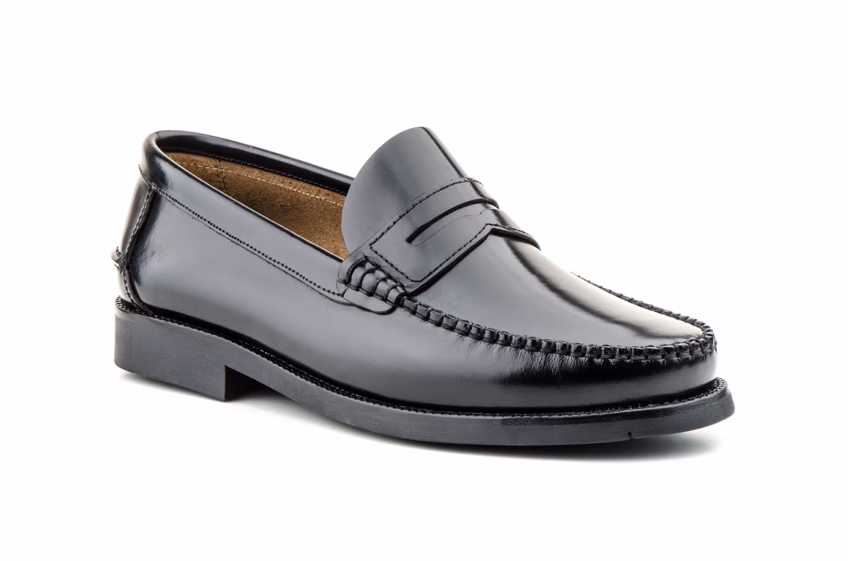 Zapatos Hombre Piel Negro Castellano Suela de Goma Cosida Castellanos JAM ref. 1000