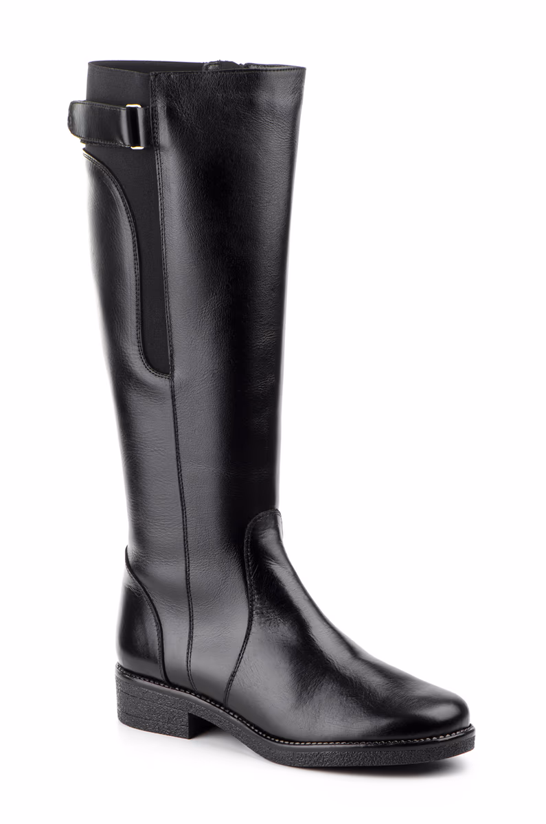 Botas Mujer Piel Negro Elástico Correa Hebilla JAM ref. 1017
