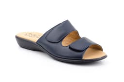 Sandalia Mujer Piel Marino Cuña Alto Estilo ref. 3474