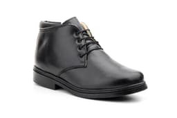 Botines Hombre Piel Negro Borreguillo Calidad ref. 220b