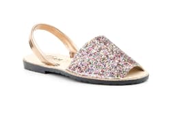 Menorquinas Ibicencas Mujer Glliter Piel Multi Pala Acolchada Menorquinas ref. 6700
