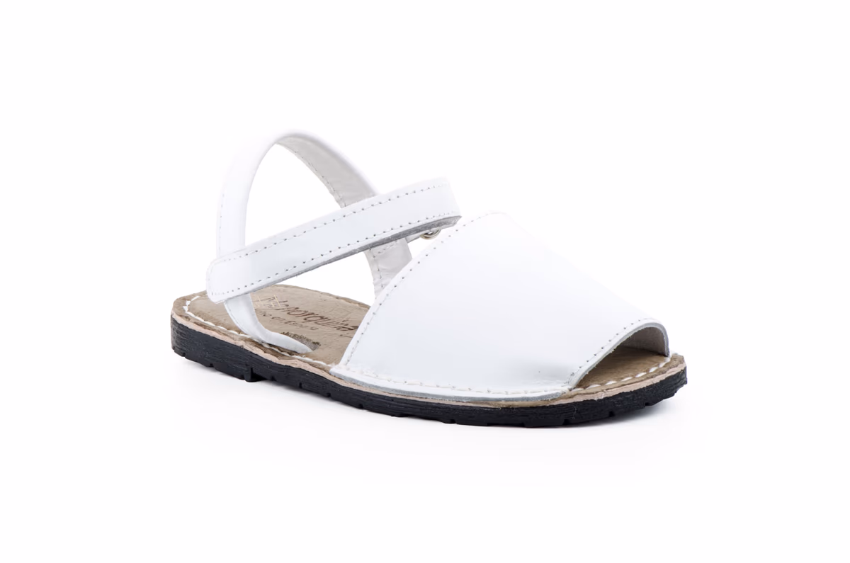 Avarcas Menorquinas Niña Piel Blanco Acolchadas JAM ref. 6701
