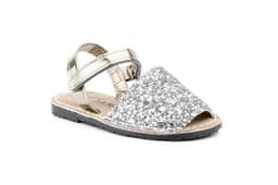 Avarcas Menorquinas Niña Glitter Plata Acolchadas JAM ref. 6701