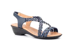 Sandalias Mujer Piel Marino Glitter Planta GEL Alto Estilo ref. 325G