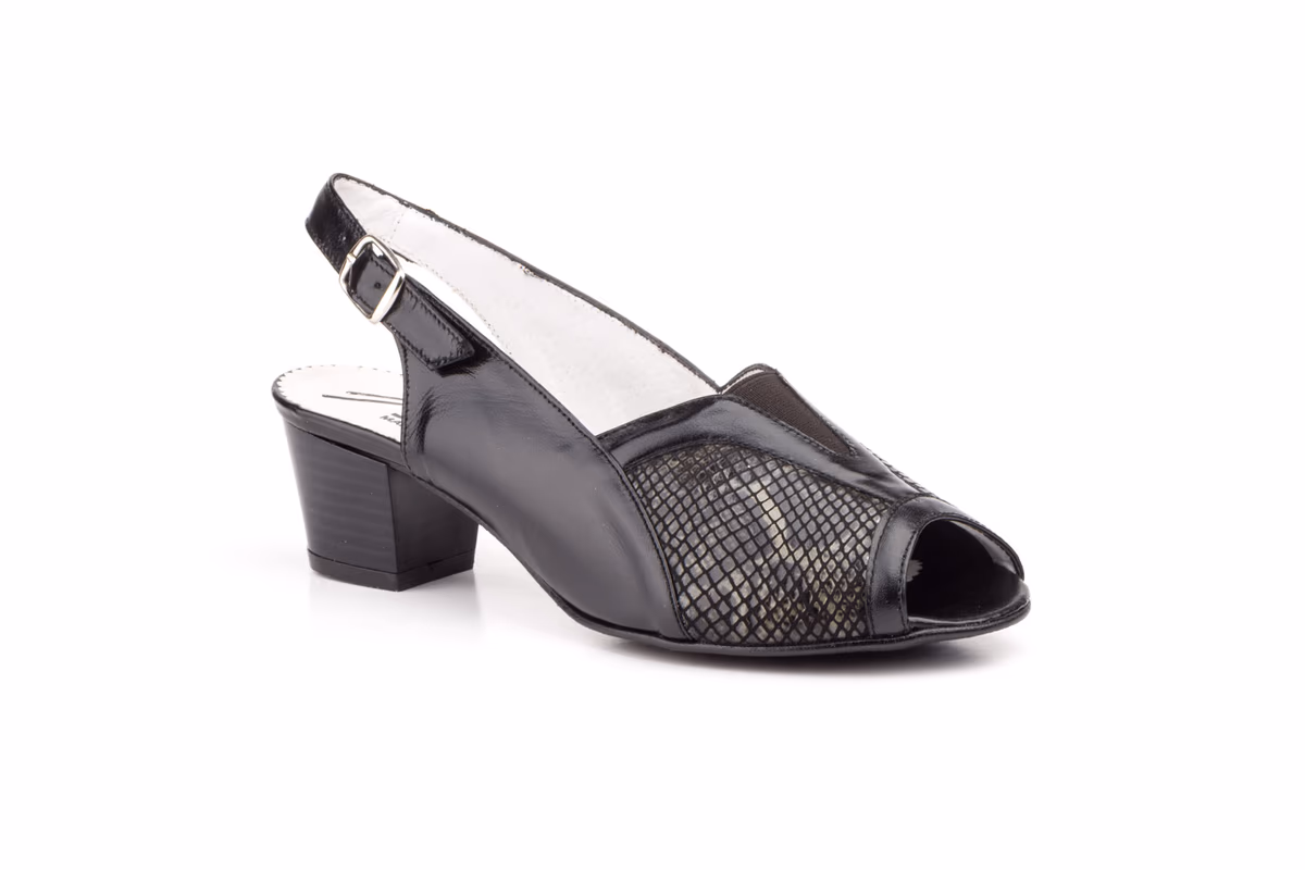 Zapatos Mujer Piel Negro Licra Tacón JAM ref. 5027