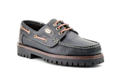 Zapatos Kiowa Hombre Piel Negro Cordones Náuticos Élégance ref. 802
