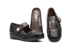 Zapatos Mujer Piel Negro Licra Cuña JAM ref. 784