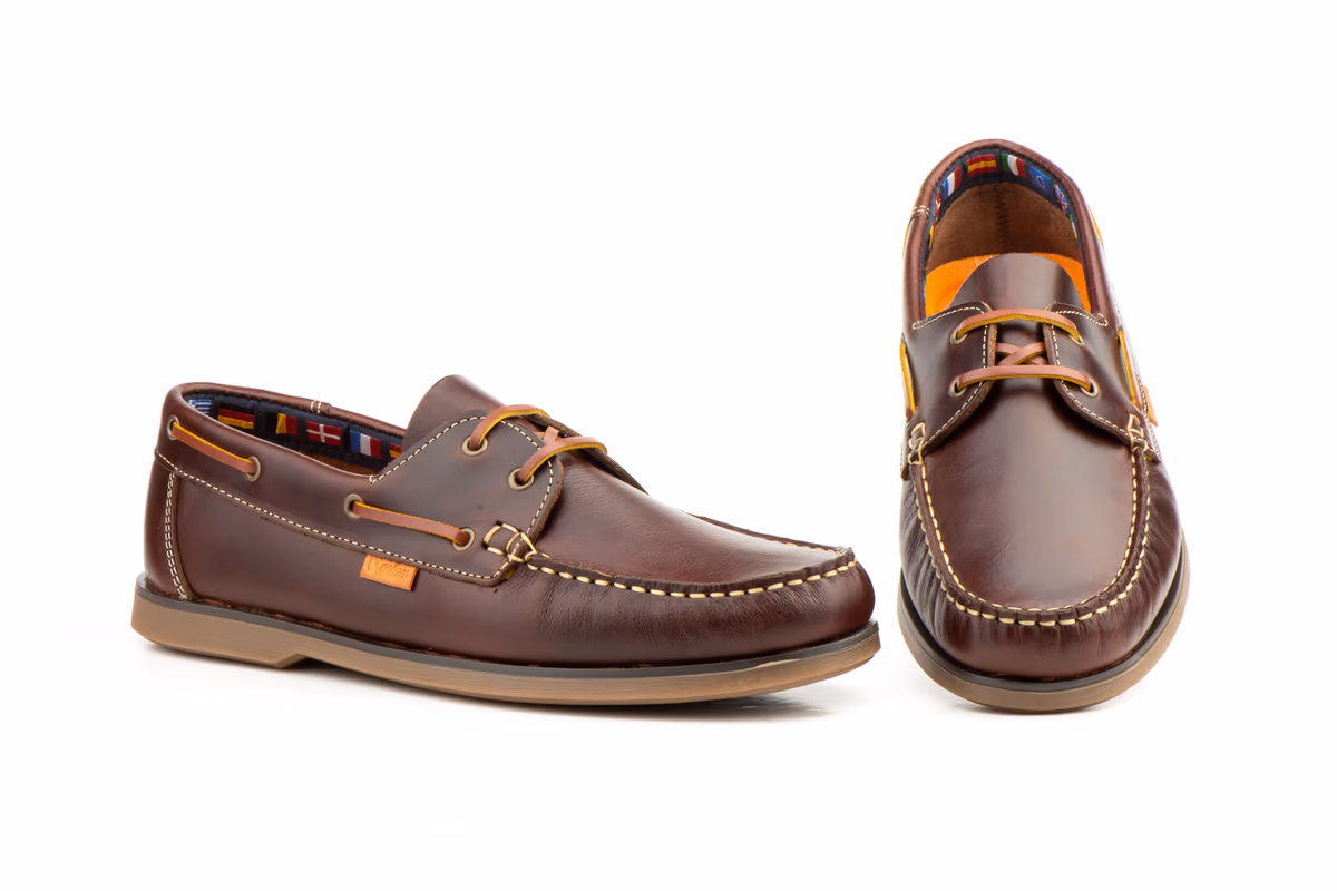 Náuticos Hombre Cordones Piel Pull Marrón Piso Fino Keelan ref. KL-1056