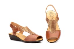 Sandalias Mujer Piel Cuero Cuña Alto Estilo ref. 305