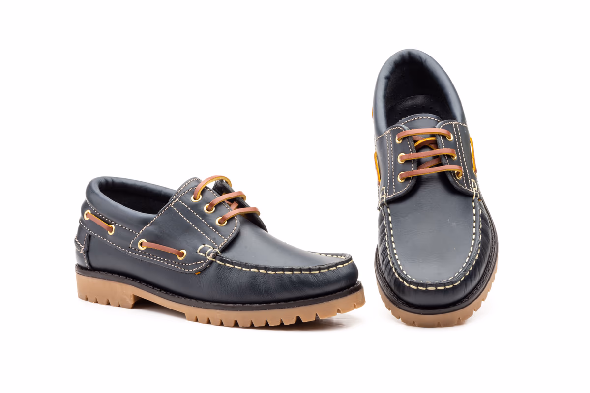Náuticos Niño Cadete Piel Pull Marino Nautic Blue ref. NB-1140