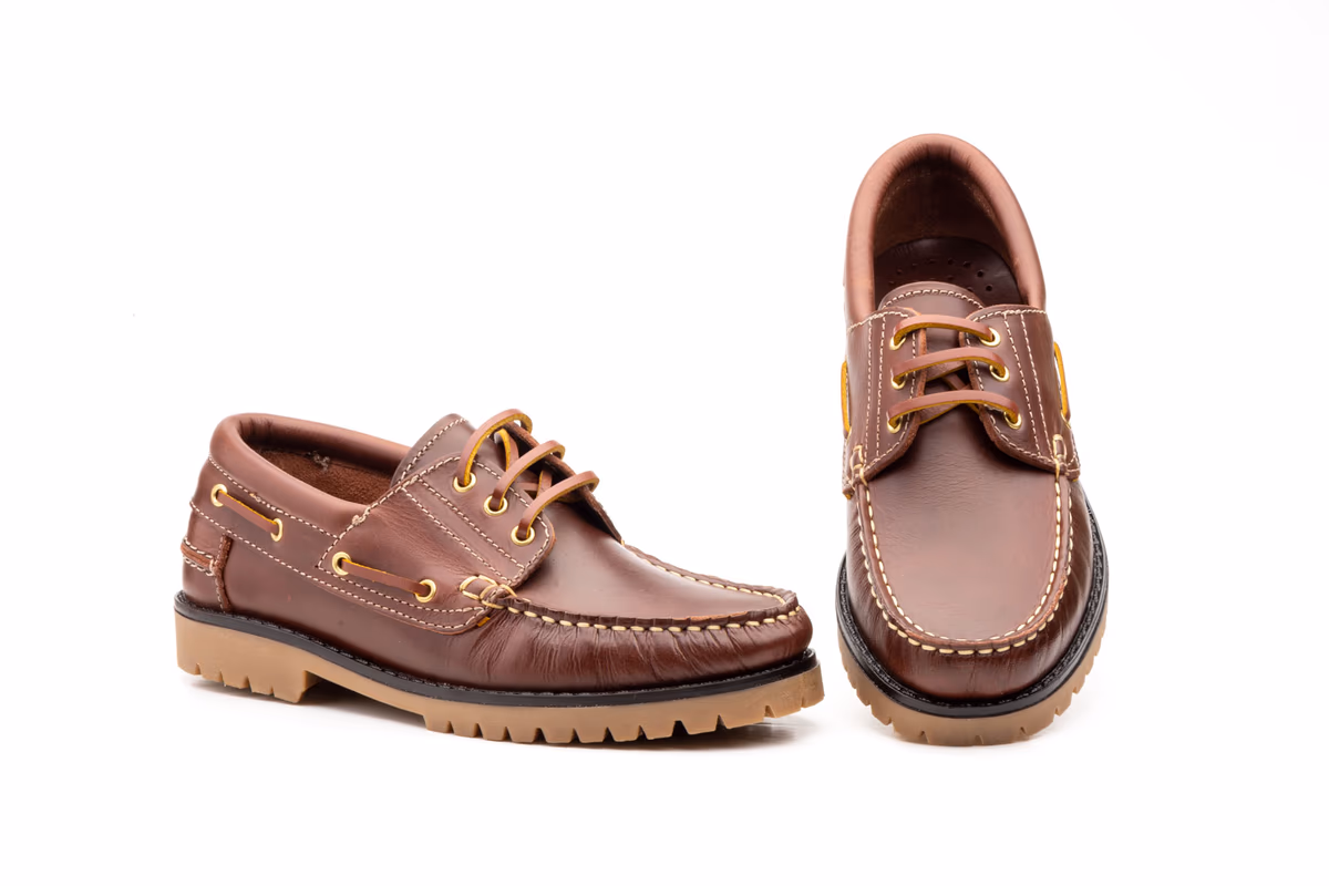 Náuticos Niño Cadete Piel Pull Marrón Nautic Blue ref. NB-1140