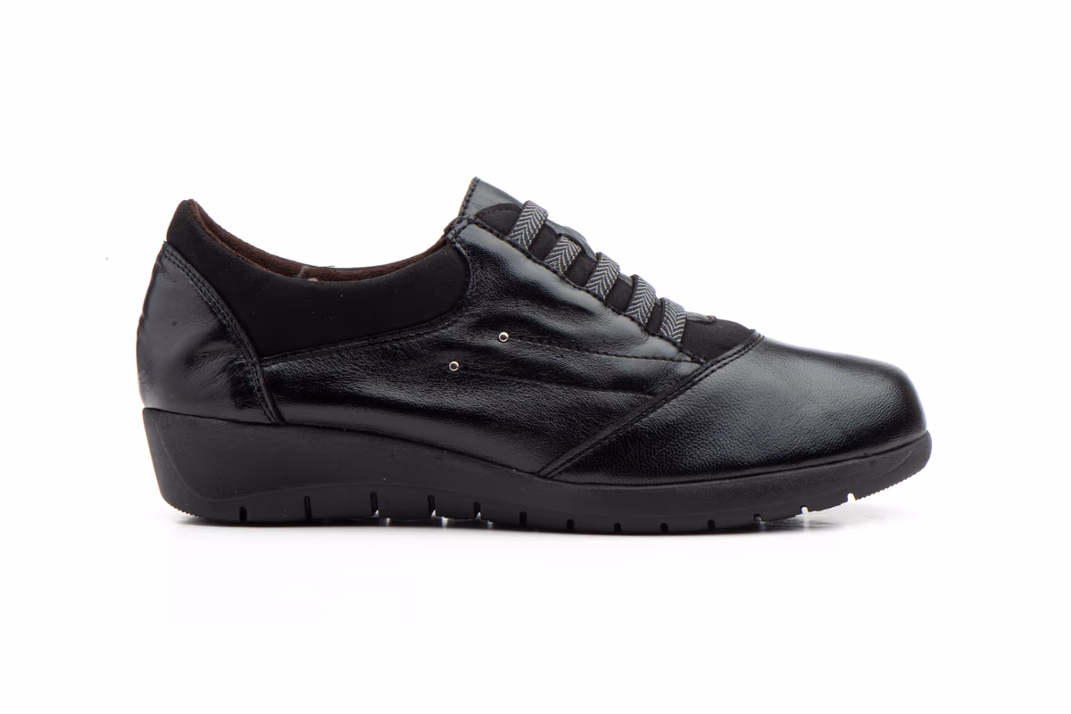 Zapatos Mujer Piel Negro Elásticos JAM ref. 5567