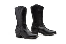 Botas Camperas Mujer Piel Napa Negra Tacón Cubano Par y Medio ref. PYM-940