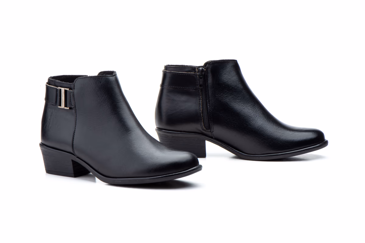 Botín Mujer Piel Negro Hebilla Tacón JAM ref. 6300
