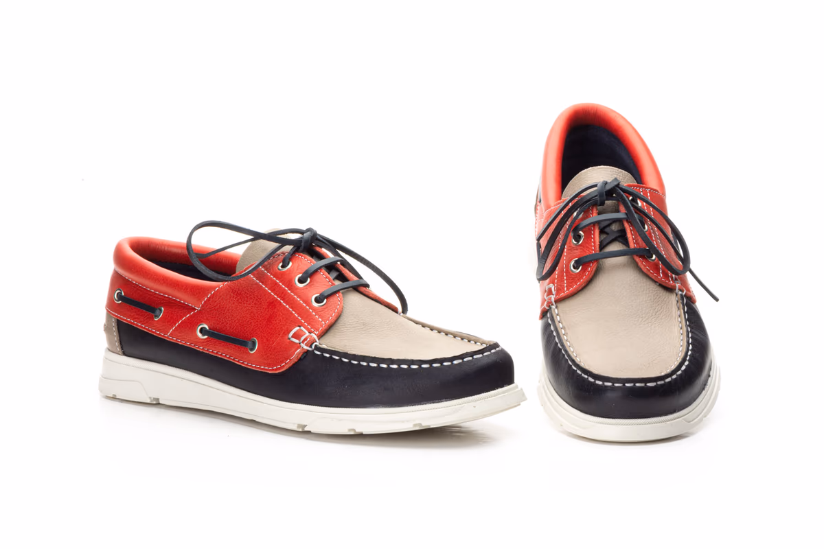 Náuticos Hombre Piel Marino Rojo Taupe Keelan ref. KL-2051
