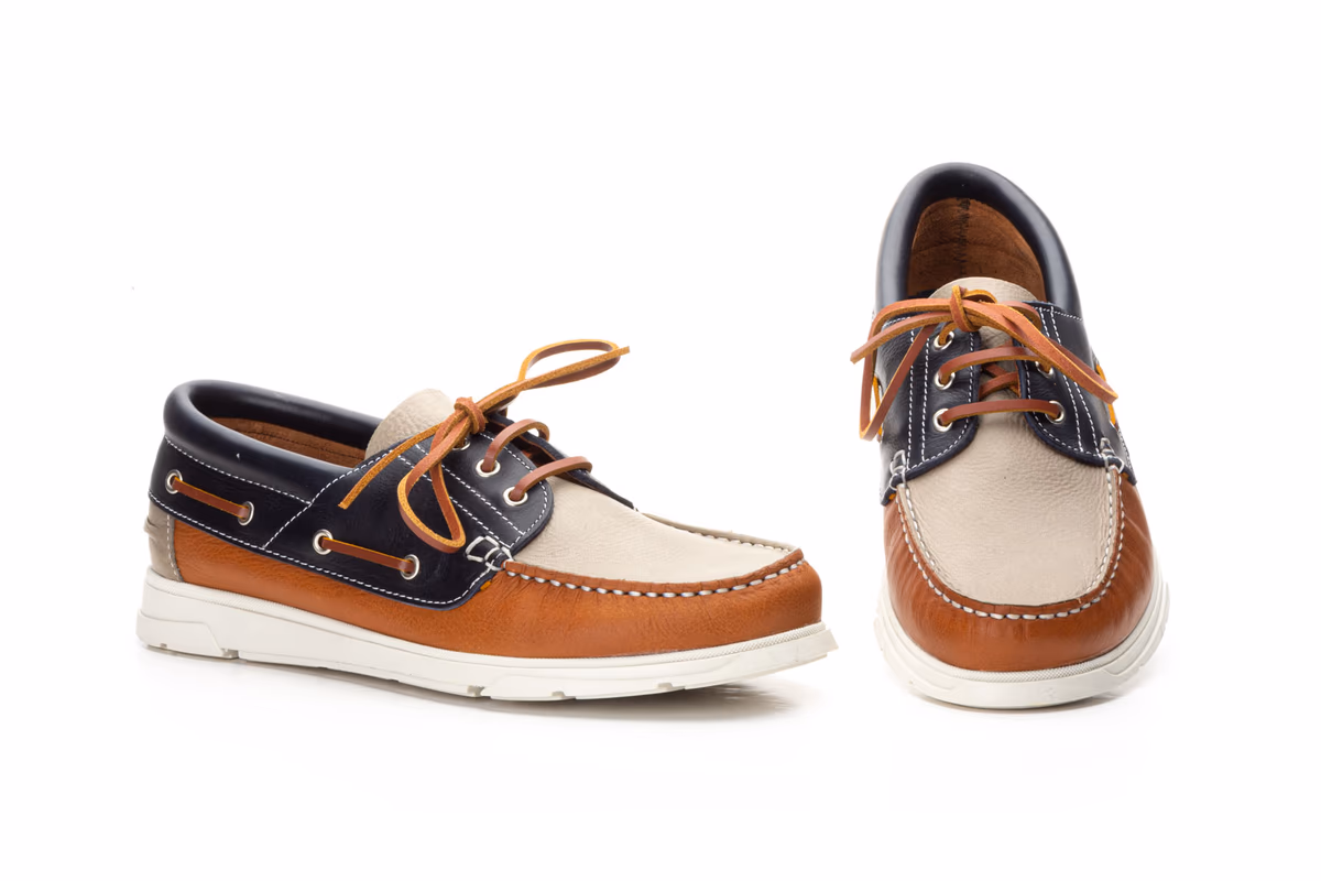 Náuticos Hombre Piel Marino Cuero Taupe Keelan ref. KL-2051