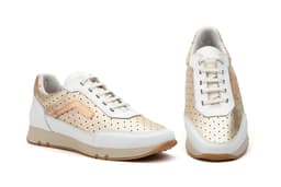 Deportivos Mujer Piel Platino Blanco Cordones JAM ref. 3163