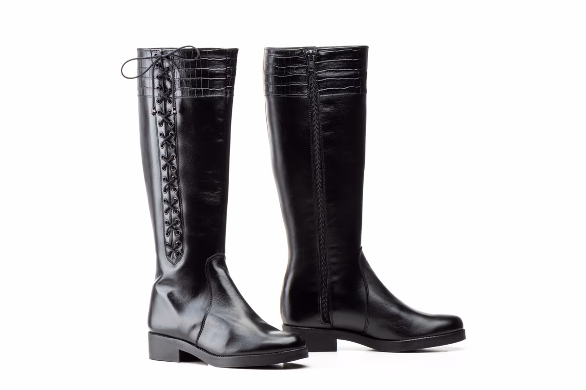 Botas Mujer Piel Negra Cordones JAM ref. 1029