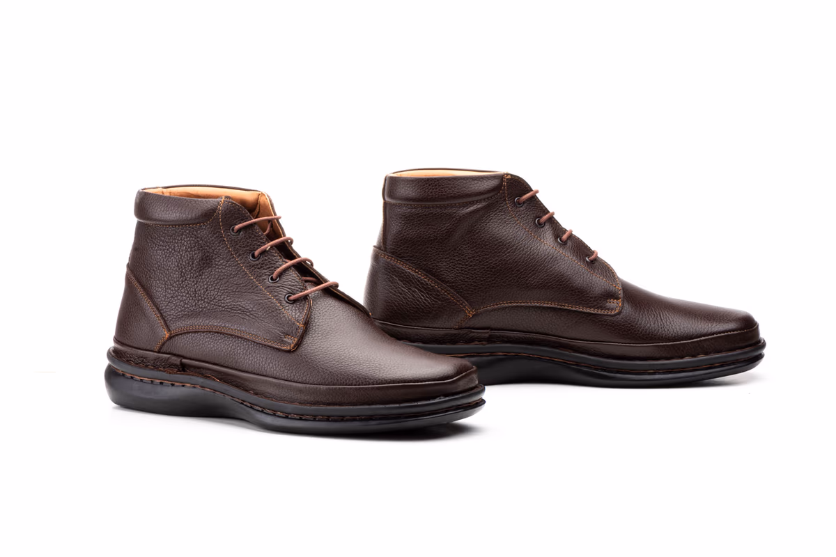 Bota Hombre Piel Marrón Cordones Cactus Cactus ref. CT-4008