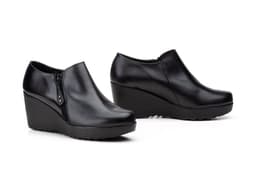 Zapatos Mujer Piel Negro Cremallera Cuña JAM ref. 9006