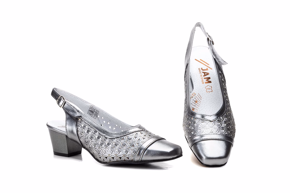 Zapatos Mujer Piel Plomo Tacón JAM ref. 95215