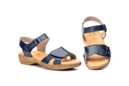 Sandalias Mujer Piel Marino Plantilla Gel Alto Estilo ref. AT-643