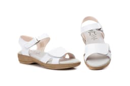 Sandalias Mujer PIel Blanco Plantilla Gel Alto Estilo ref. AT-643