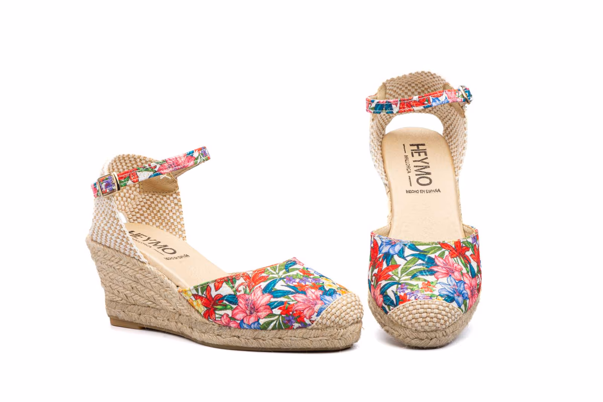 Alpargata Yute Mujer Tejido Estampado Cuña La Vida Rosa ref. 545303
