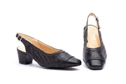Zapatos Mujer Piel Picado Negro Tacón JAM ref. 95215