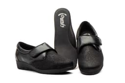 Zapatos Mujer Piel Negro Licra Velcro Duendy ref. DU-696