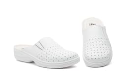 Zuecos Mujer Piel Blanco Perforado BioUp BioUp ref. TS-530