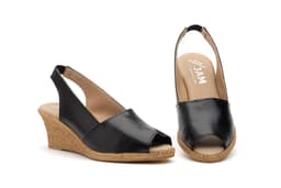 Sandalias Mujer Piel Negro Cutillas ref. 2555