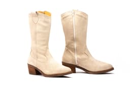 Botas Mujer Piel Serraje Beige Par y Medio ref. PYM-940