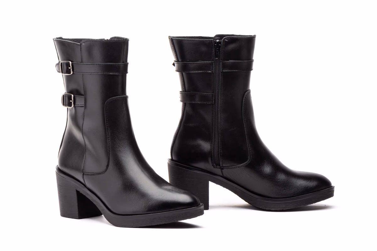 Botas Mujer Piel Negro Hebillas JAM ref. 90686