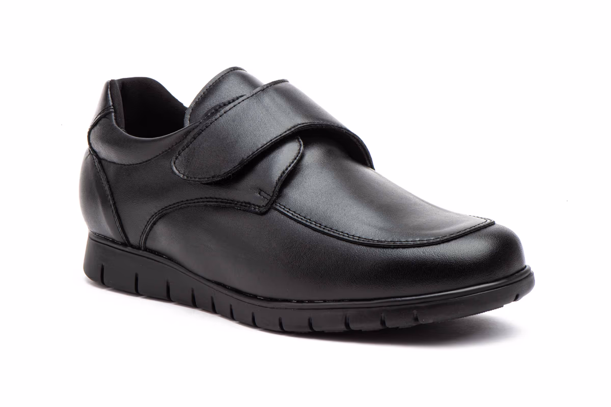 Zapatos Hombre Piel Negro Velcro Duendy ref. DU-1006