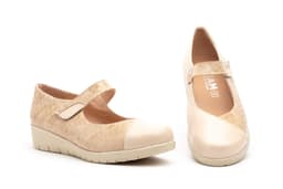 Zapatos Mujer Piel Beige Velcro JAM ref. 95776