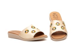 Sandalias Mujer Piel Platino Pala Alto Estilo ref. 307