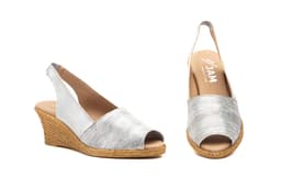 Sandalias Mujer Piel Plomo Cutillas ref. 2555