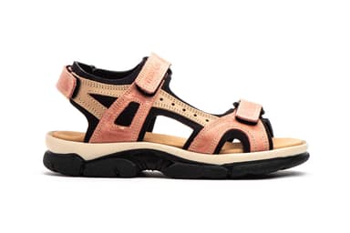 Sandalias Mujer Piel Teja Taupe Velcro Morxiva ref. 7040
