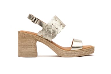 Sandalias Mujer Piel Platino Tacón Alto Calzados DSD ref. DSD-201