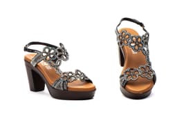 Sandalias Mujer Fiesta Negro Brillo Tacón JAM ref. 2525